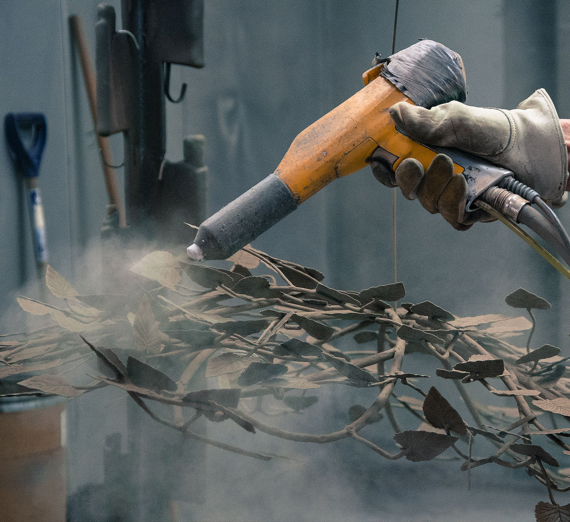 Custom powder coating and patina finishing facility