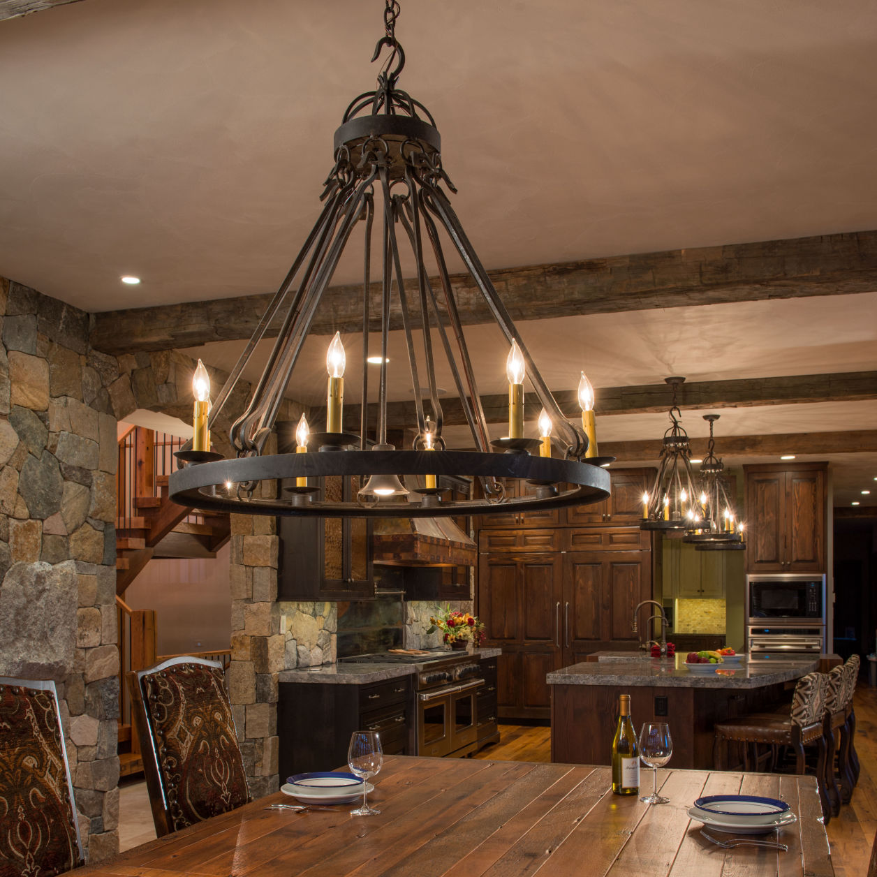 Custom Gothic rustic chandelier by 2nd Ave Lighting
