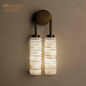 Luxury Natural Copper Alabaster Wall Sconce Modern LED Wall Lamp