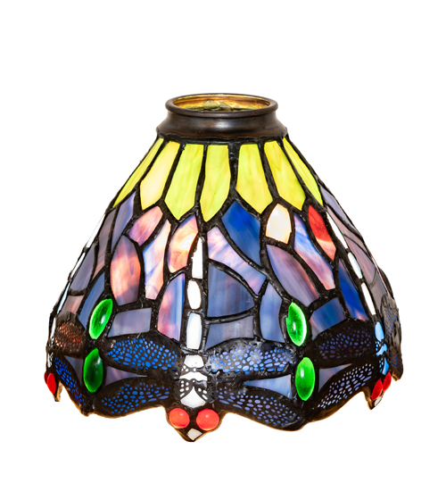 7 Inch Wide Tiffany Hanging Head Dragonfly Shade