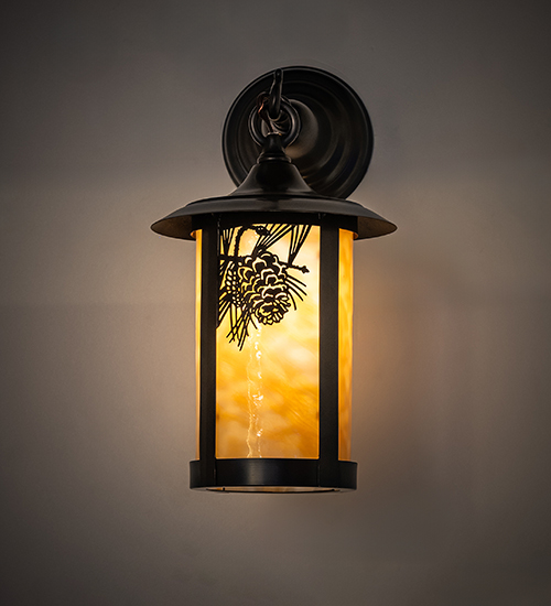 Fulton Winter Pine Craftsman Wall Sconce