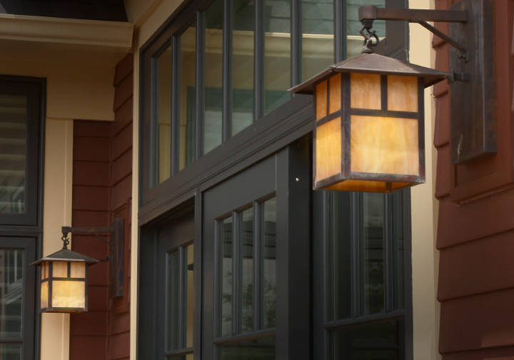 Seneca Mission style outdoor hanging wall sconce