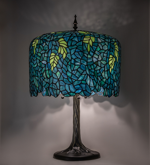 Tiffany Wisteria stained glass table lamp