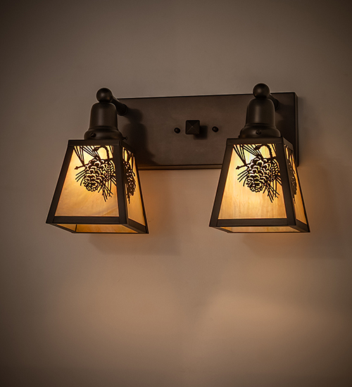 Winter Pine 2 Light Craftsman Vanity Light